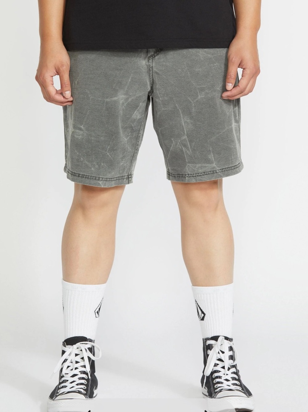 Volcom Men's Washed Gray Casual Shorts - Picture 4 of 6